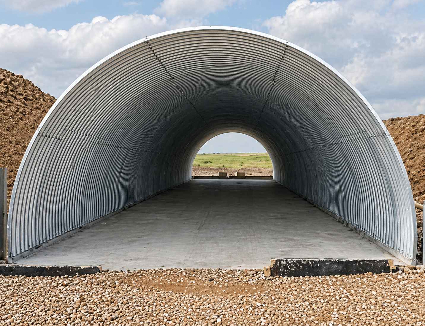 Гофролисты арочные на производственном объекте